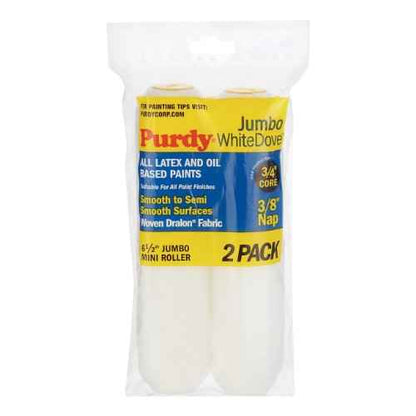 Purdy14G626012 Jumbo Mini White Dove Roller Replacement, 2-Pack, 6-1/2 inch x 3/8 inch nap