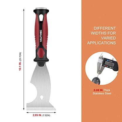 HAUTMEC Putty Knife Scraper, Scraper, Paint knife, Caulk Removal Tool, Painters Tool, Paint Can Opener, Paint Remover for Wood, Wallpaper Scraper, Painting Tool (1pc-3" 8-in-1)