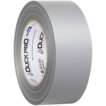 Shurtape Duck Pro Utility Grade, Co-Extruded Cloth Duct Tape for Packaging, Sealing, Waterproofing, 48mm x 60yd, 6.0 mil, Silver, 1 Roll (105449)