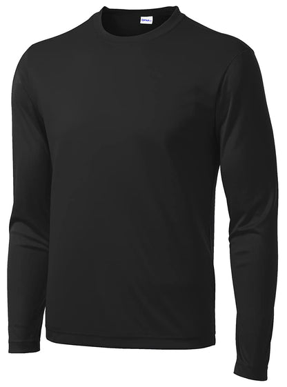 Men's Long Sleeve Moisture Wicking Athletic Shirts, Dry Fit Long Sleeve UV Protection Shirts Men for Workout, Running, Hiking Black
