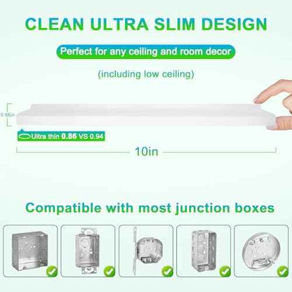 2-Pack 20W LED Flush Mount Ceiling Lights, 10 Inch 2600LM Ultra Thin Round Light Fixtures Ceiling Mount, 2700K/3000K/4000K/5000K/6500K 5CCT Selectable, Modern LED Lamps for Stairwell, Basement