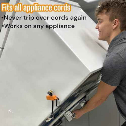Reusable Cord holder, Versatile Rare Earth Magnetic cord organizer multi tool for appliance moving/repair use by electricians, technicians and movers. With carabiner included (black,orange