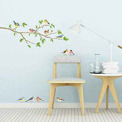 DECOWALL DS4-8036 Garden Birds Kids Wall Stickers Wall Decals Peel and Stick Removable Wall Stickers for Kids Nursery Bedroom Living Room (Small) Decor