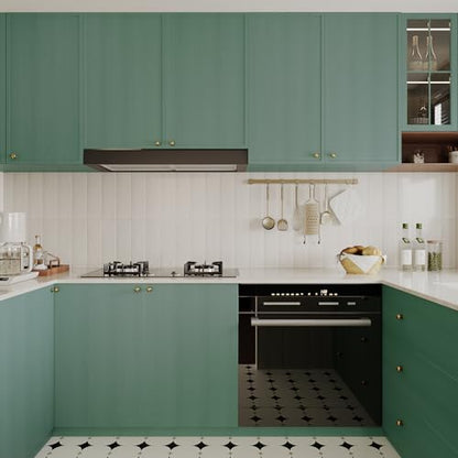 VaryPaper Rustic Green Wood Contact Paper Peel and Stick Countertops Wood Wallpaper Waterproof Wood Grain Vinyl Wrap for Cabinets Desk Table Removable Self Adhesive Wood Laminate Sheets 15.7''x78.7''