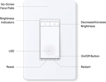 TP-Link Tapo Smart 3 Way Dimmer Switch KIT, Matter Compatible, Energy Monitoring, Neutral Wire Required, Works with Alexa, Siri, Google Home, SmartThings, UL Certified, 2.4GHZ Wi-Fi, Tapo S515D KIT