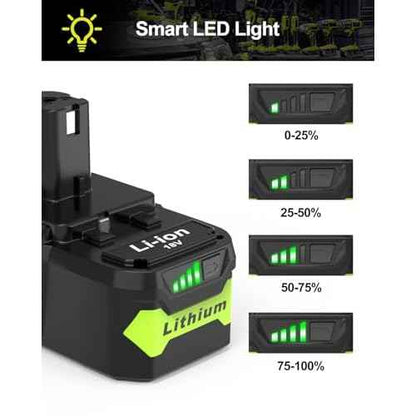 5500mAh Battery Replacement for Ryobi 18V Battery, Compatible with Ryobi Battery P102 P103 P104 P105 P106 P107 P109 P122 and Cordless Power Tools