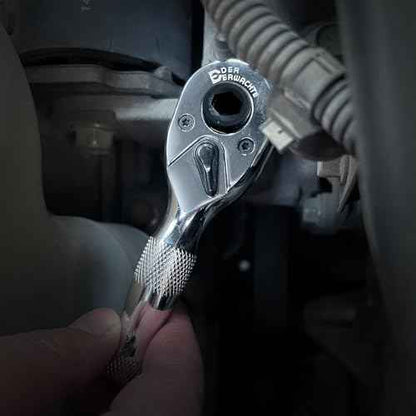 1/4-Inch Stubby Ratchet Wrench, Socket&Bit Driver, 72-Tooth, Chrome Alloy Made, Chrome Plated Finish