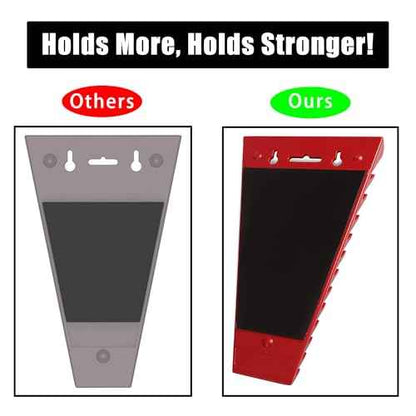 2 Pack Magnetic Wrench Organizer with Free Cleaning Cloth & 4 Screws 24 Slots Tool Tray for SAE (1/4"-1-1/16") & Metric Ultra-Thin 0.2¡± Design, Hanging Holes & Rare Earth Magnets