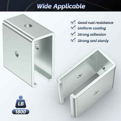 SKTREX Strut Channel Connector Extend Bracket Connection for 1-5/8" Wide and 1-5/8" Height Strut Channel (4 Count, Steel, Silver, Wall Mount)