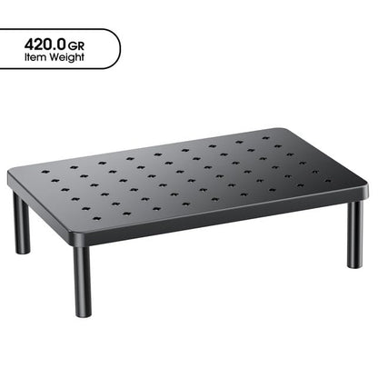 WiseBegan Monitor Stand for Desk - Ergonomic Monitor Riser, Laptop Stand with Non-Slip Pads, Sturdy & Stable Computer Stand with Cooling Holes, Desk Organizer for Laptop, Printer, 14.1''×9.4''×3.9''