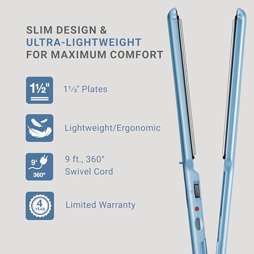 Nano Titanium Ultra-Thin Hair Straightener, Professional Flat Iron For All Hair Types