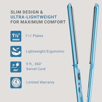 Nano Titanium Ultra-Thin Hair Straightener, Professional Flat Iron For All Hair Types