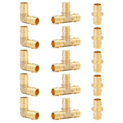 SUNGATOR 15 Pack Pex A Expansion Fittings 3/4", 5 Each Elbow Tee Coupling, ASTM F1960 ONLY For Pex-A Tubing