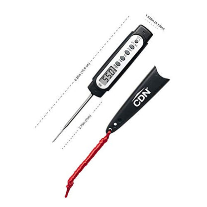 CDN Digital Thermometer | NSF Certified | ProAccurate® | 5" Stem with Protective Sheath | For Meat, Poultry, Candy | Easy One-Button Operation | DT392