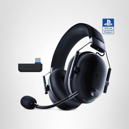 Razer BlackShark V2 Pro Wireless PlayStation Gaming Headset: 50mm Drivers - Super Wideband Mic - Noise Isolating Earcups - For PS5, Nintendo Switch 2, PC, Mac - Bluetooth, USB-C - 70hr Battery – Black