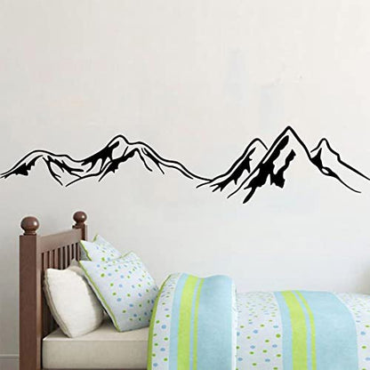 Big Mountains Wall Stickers Family Landscapes Wall Decals Beautiful Art Mural Decor Wallpaper for Living Room Bedroom Office Home Background Decoration