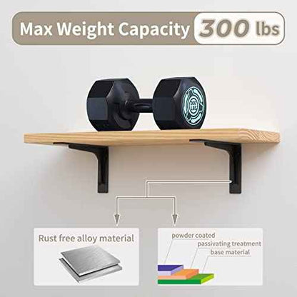 12inch x 7inch shelf brackets,L Shelf Brackets, die-cast formation, vertical Angle, premium alloy metal heavy duty shelf bracket, high strength Mounting Hardware Included, Corner Brace Joint,pack of 4
