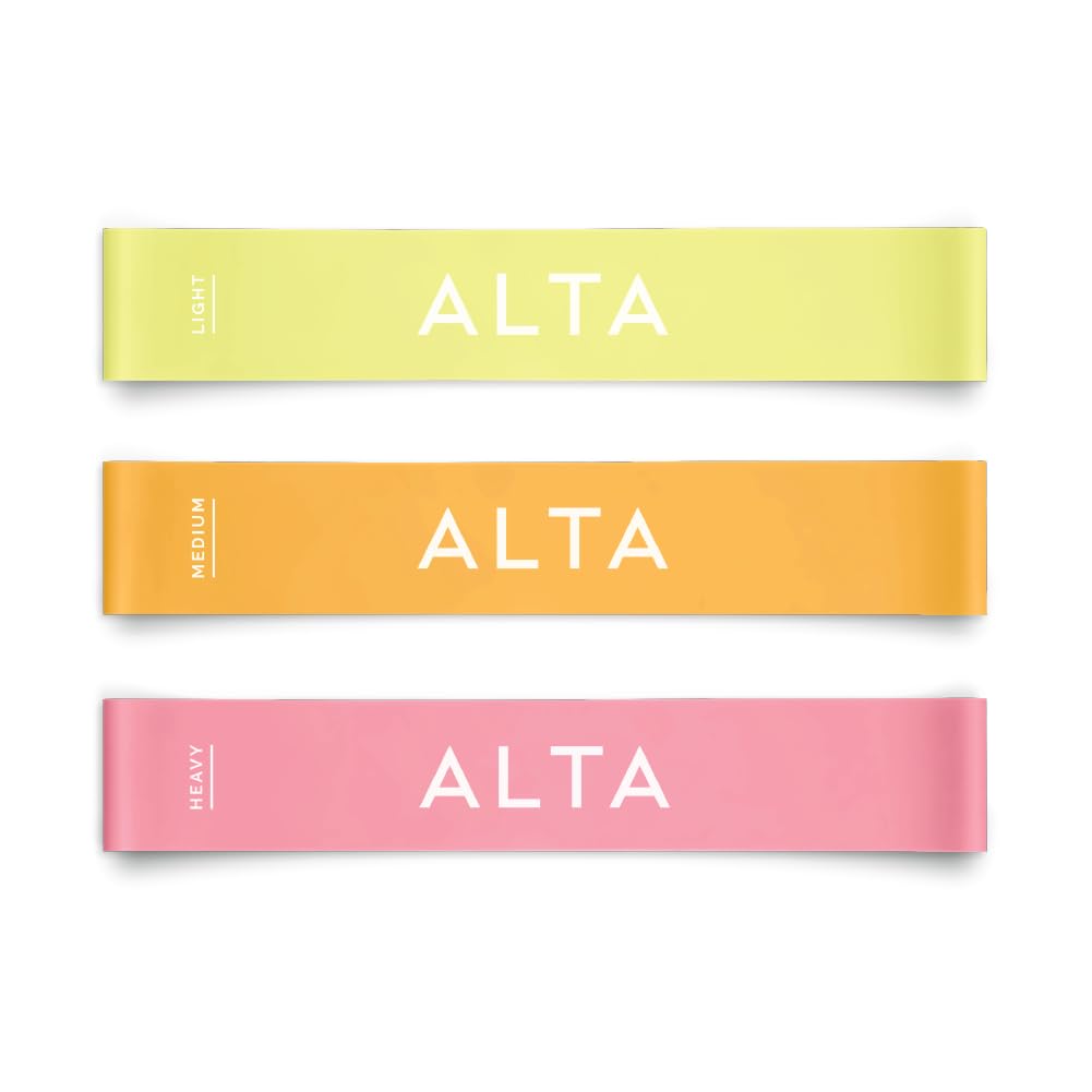ALTA Mini Loop Bands for Exercise - Premium Durable Latex - Small Resistance Bands for Women, Booty Bands for Working Out, Leg Stretch Loops for Physical Therapy, Pilates Exercise Mini Bands Set
