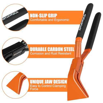 3-Piece Hand Seamers Sheet Metal Tools, Straight, 45¡Æand 90¡Æ Sheet Metal Bending Pliers, Sheet Metal Bender Set for Roof, HVAC, Workshop, DIY
