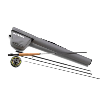 Orvis Clearwater Fly Rod Outfit - Fishing Rod and Reel Combo with Black Chrome Blank, Ceramic Guides, Durable Reel Seat, and Rod Tube - 8'6 5Wt 4pc