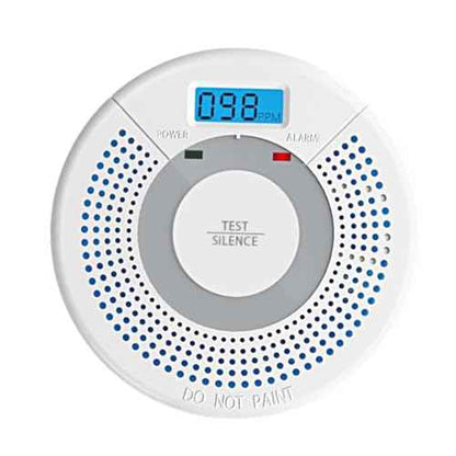 1 Pack Combination Photoelectric Smoke Alarm and Carbon Monoxide Detector Battery Operated with Digital Display (White)