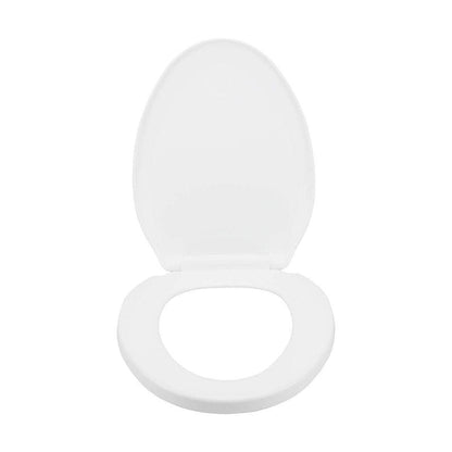 Renovators Supply Manufacturing White Plastic Soft Close Toilet Seat Elongated Slow Close Toilet Seat With Adjustable Mounting Hardware