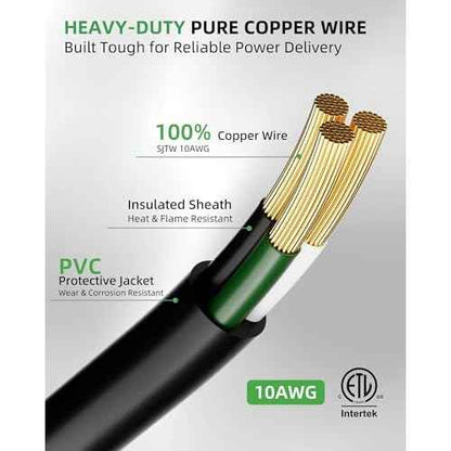 25ft 250V Welder Extension Cord, 10 Gauge Heavy Duty Outdoor Welding Cord with LED Indicator, NEMA 6-50P to 6-50R, 30 Amp 3 Prong Power Extension for Welding Machines, 10 AWG SJTW, Black