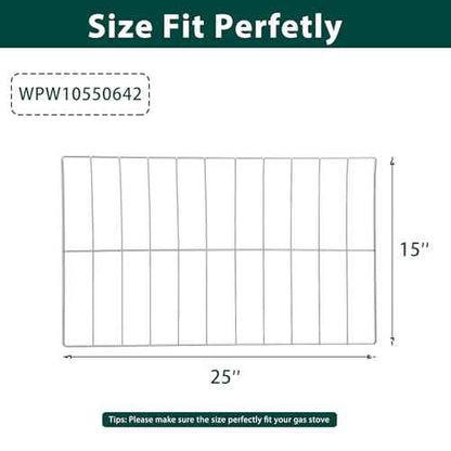 W10550642 Oven Rack Stove Replacement Parts for Whirlpool Oven Rack 304 Stainless Steel WFG320M0MS Rack-Flat Amana WFG320M0BS3 Gas Stove Wire Rack WFG505M0BS3 WPW10550642 Rack-Oven 1 Pcs