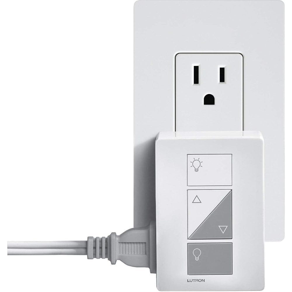 Lutron Caseta Plug-In Smart Lamp Dimmer Switch (Lutron Hub Required), Smart Light Switch Dimmer for Floor & Table Lamps, LED Lights, White (PD-3PCL-WH)
