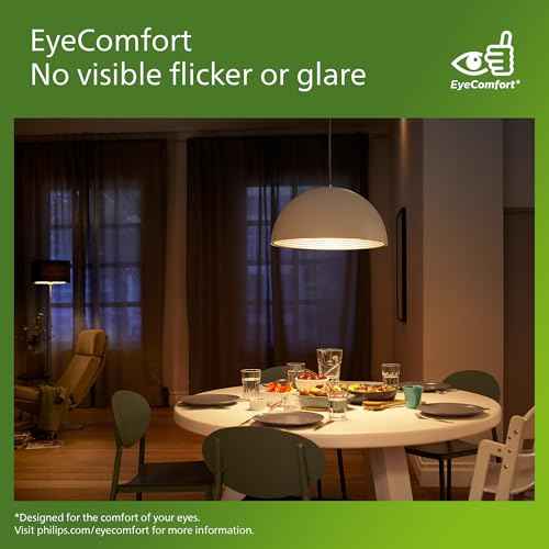 PHILIPS A19 Ultra Efficient Clear Dimmable LED Light Bulbs - Flicker-Free 60w Light Bulbs with EyeComfort Technology - Daylight 5000K - 800 Lumen - E26 Base - 8 Pack