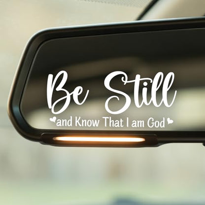 (3 Pcs) Be Still and Know That I Am God Mirror Sticker Inspirational Bible Verse Vinyl Decal for Christian Believers Ideal for Car Rear View Mirror Window Laptop or Motorcycle 4 Inches