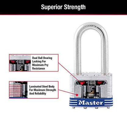 Master Lock 3QLF Outdoor Padlock with Key, 4 Pack Keyed-Alike