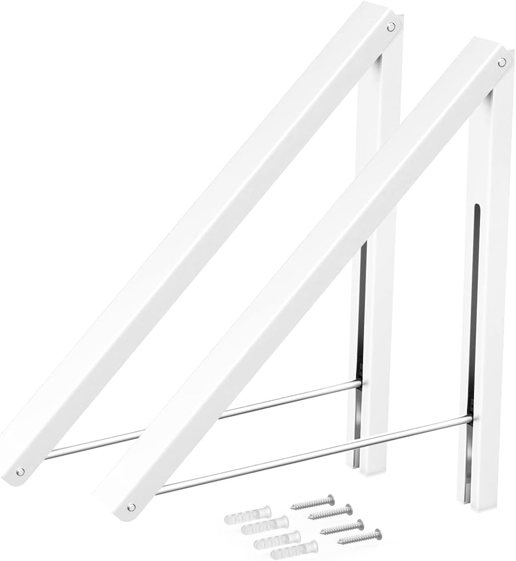 Anjuer Drying Rack Wall Mounted Clothes Hanger Folding Wall Coat Racks Aluminum Home Storage Organiser Space Savers