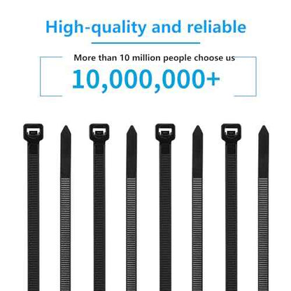 Eletoo18 Inch Black Zip Ties Heavy Duty 1000 Pack, 75LBS Tensile Strength, Self-Locking Heavy Duty UV Resistant Cable Ties for Indoor and Outdoor Use
