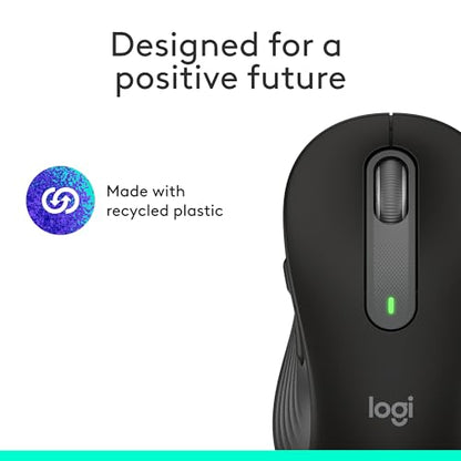 Logitech Wireless Mouse Signature M650 L Full Size - Large Hands, 2-Year Battery, Silent Clicks, Customizable Buttons, Bluetooth, PC/Mac/Chromebook - Black, Right-Handed, Large