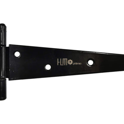 HLMOptimo Heavy Duty T Hinge Tee Hinge T Strap Hinge Shed Hinge Gate Hinge Barn Hinge Fence Hinge Door Hinge Wrought Rustproof All Size Black (6 pcs, 6 inch