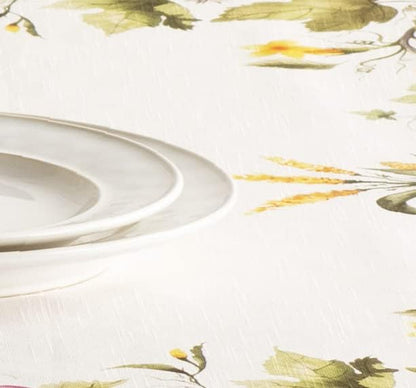 Maison d' Hermine Table Cloth Rectangle Table 100% Cotton 60 x 120 Inches Fall Tablecloth Reusable Everyday Use for Thanksgiving Christmas Decorations Dining Farmhouse (Pumpkin Garden - Cloudy Cream)
