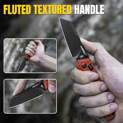 Kizer Task Pocket Knife, 3.04 Inch Nitro V Sheepsfoot Blade EDC Folding Knife with Innovative Clutch Lock, Spicy Red G10 Handle Camping Knives, Small Hunting Knives with Thumb Stud Opener, V3641A2