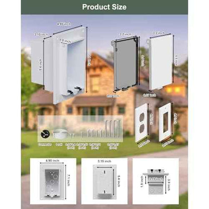 DBVR1W-1 Low Profile Electrical Outlet Box, Outdoor Recessed Outlet Box for Wet Location, Recessed Non-Metallic Exterior Outlet Box with 2 Weatherproof Covers, Vertical, 1-Gang, 2 Pack