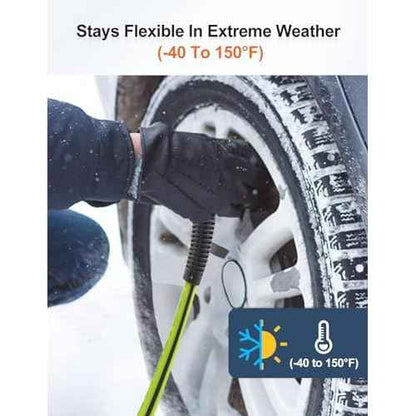 SAFELIFE Air Hose 1/4 in. x 50 ft Air Compressor Hose, Heavy Duty, Lightweight, Hybrid, with 1/4" Industrial Brass Quick Coupler and Plug