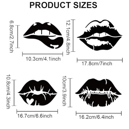 MAYJOYDIY Lip Stencil Kiss Lips DIY Stencil 11.8¡¿11.8inch Large Love Lips Lipstick Mouth with Paint Brush Reusable Woman Lip Print Templates for Wood Wall Furniture Canvas Decor