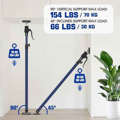 FEIRONG 4PCS Cabinet Jack Kit - 154LBS Heavy Duty Telescoping Support Pole (15-23 Inch), Drywall/Crown Molding Install Tool, Quick-Lock Third Hand