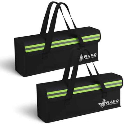 FLASLD 2-Pack Lipo Fireproof Bag Ebike Accessories Battery Charging Case Charge Explosionproof Bag Large Capacity Lipo Battery Storage Guard Safe Box (19.3 x 4.3 x 7in), Black