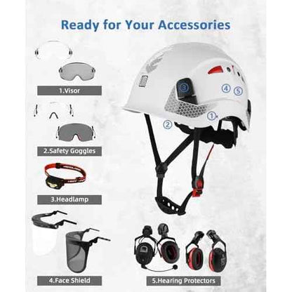 Safety Helmet Hard Hat, ANSI Z89.1 Approved Lightweight Vented Work Helmet, 6-Point Adjustable Ratchet Suspension Hardhat Ideal for Industrial and Construction