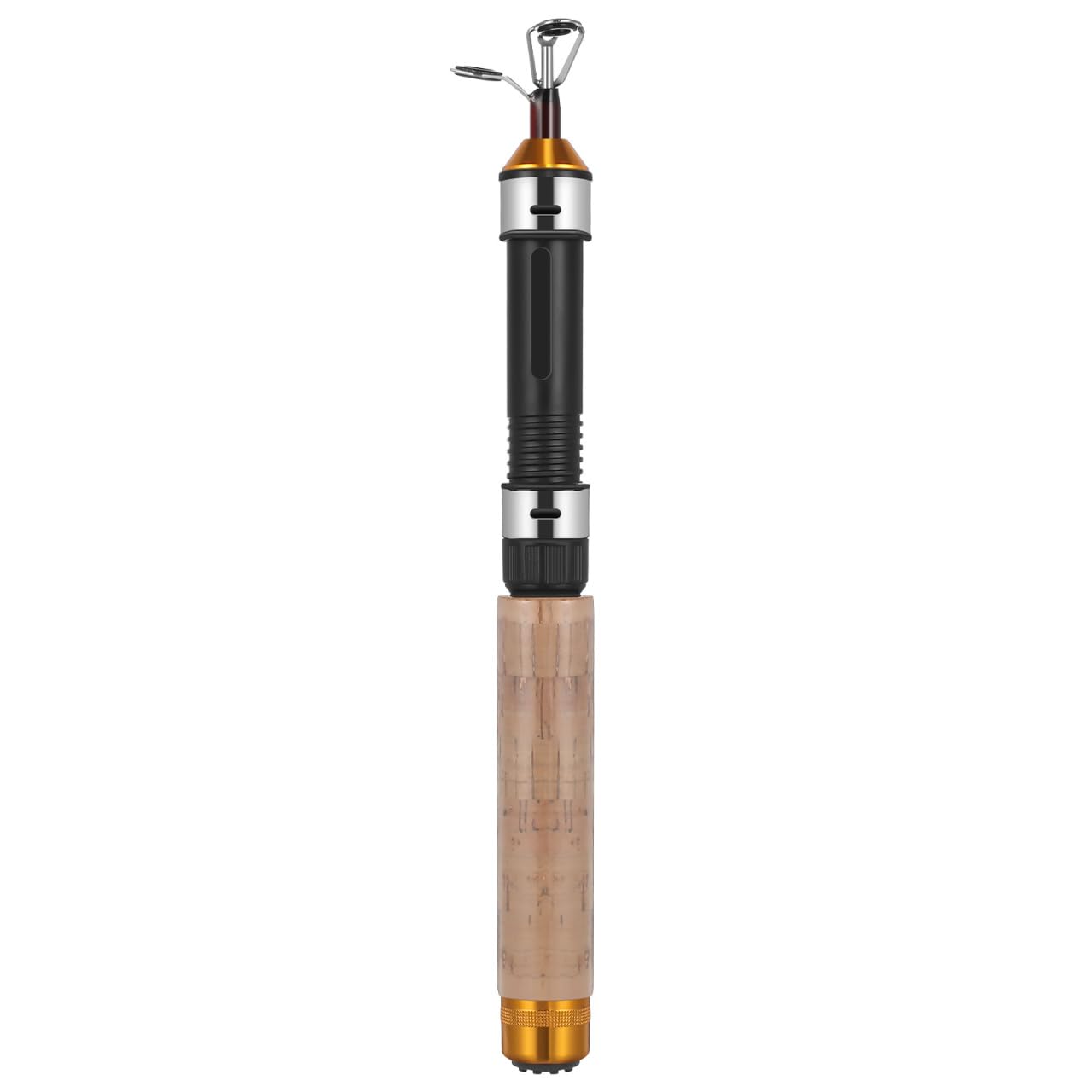 Toyvian Telescopic Ice Fishing Rod Mini Ultra-Light Fishing Pole 25.59In Compact Winter Tackle Tool with 2 Wear-Resistant Guides Reel Not Included