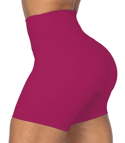 Sunzel No Front Seam High Waist Biker Shorts for Women, Squat Proof Yoga Workout Gym Bike Shorts 5" Sangria X-Large