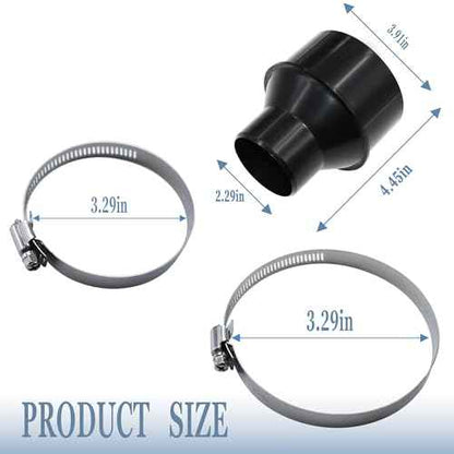 4 Inch Hose to 2-1/2 Inch Dust Collection Hose Cone Reducer Attachment for Dust Collection on Power Tool and Vacuum, Dust Collection Reducer Fitting with 2 Stainless Steel Hose Clamps