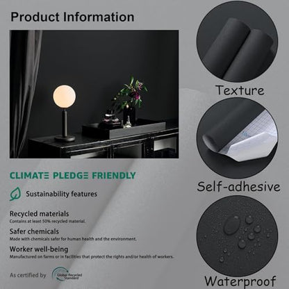 Heroad Peel and Stick Wallpaper Matte Dark Grey Contact Paper for New Environmentally Friendly Materials Thickening Upgrade Increase Stomata Wallpaper for Countertops Bathroom Kitchen 17.7¡± x 118¡±