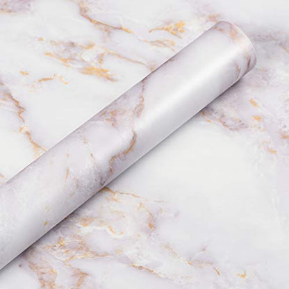 Livelynine Gold Marble Contact Paper Peel and Stick Countertops for Kitchen Table Desk Counter Top Covers Self Adhesive Wallpaper for Bathroom Sink Removable Waterproof 15.8x78.8 Inch