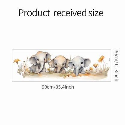 Cozy Baby Elephant Family Wall Stickers, sacinora Cute Cartoon Animal Wall Decals Removable Vinyl Peel and Stick for Kids Boy Girl Nursery Living Room Bedroom Art Decorations